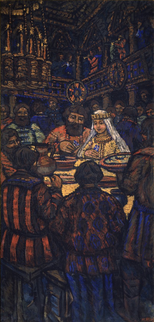 حفل زفاف الدوق الأكبر فلاديمير I. Svyatoslavich Triptych ، اللوحة المركزية ، 1920s بواسطة ميخائيل نيكولايفيتش ياكوفليف