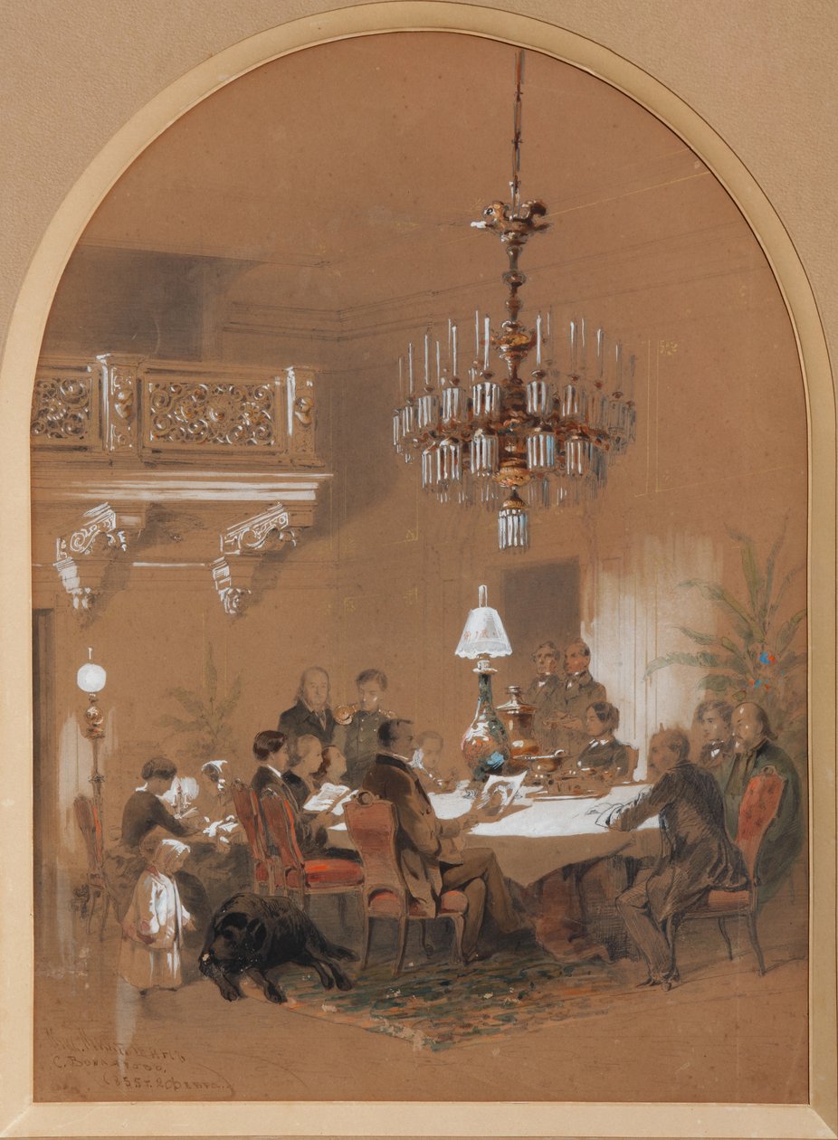 صالون Vonlyarlyarsky في Vonlyarovo 1855 بواسطة ميخائيل أوسيبوفيتش ميكيشين