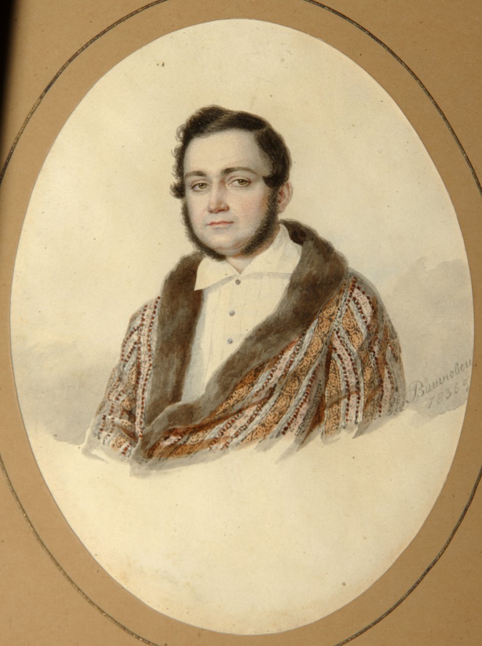 صورة ياكوف نيكولايفيتش كالينوفسكي 1814-1903 ، 1836 بواسطة ميخائيل بروكوبيفيتش فيشنفيتسكي