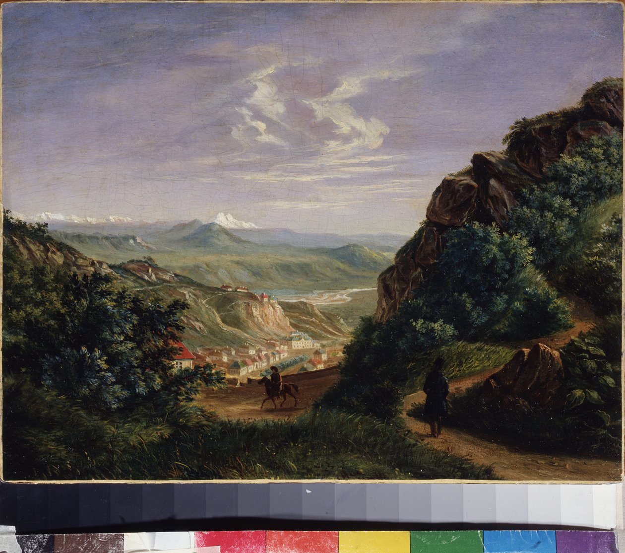 منظر لبياتيغورسك ، روسيا (منظر بياتيغورسك). لوحة لميخائيل يوريفيتش ليرمونتوف (1814-1841) ، زيت على قماش بواسطة ميخائيل يوريفيتش ليرمونتوف
