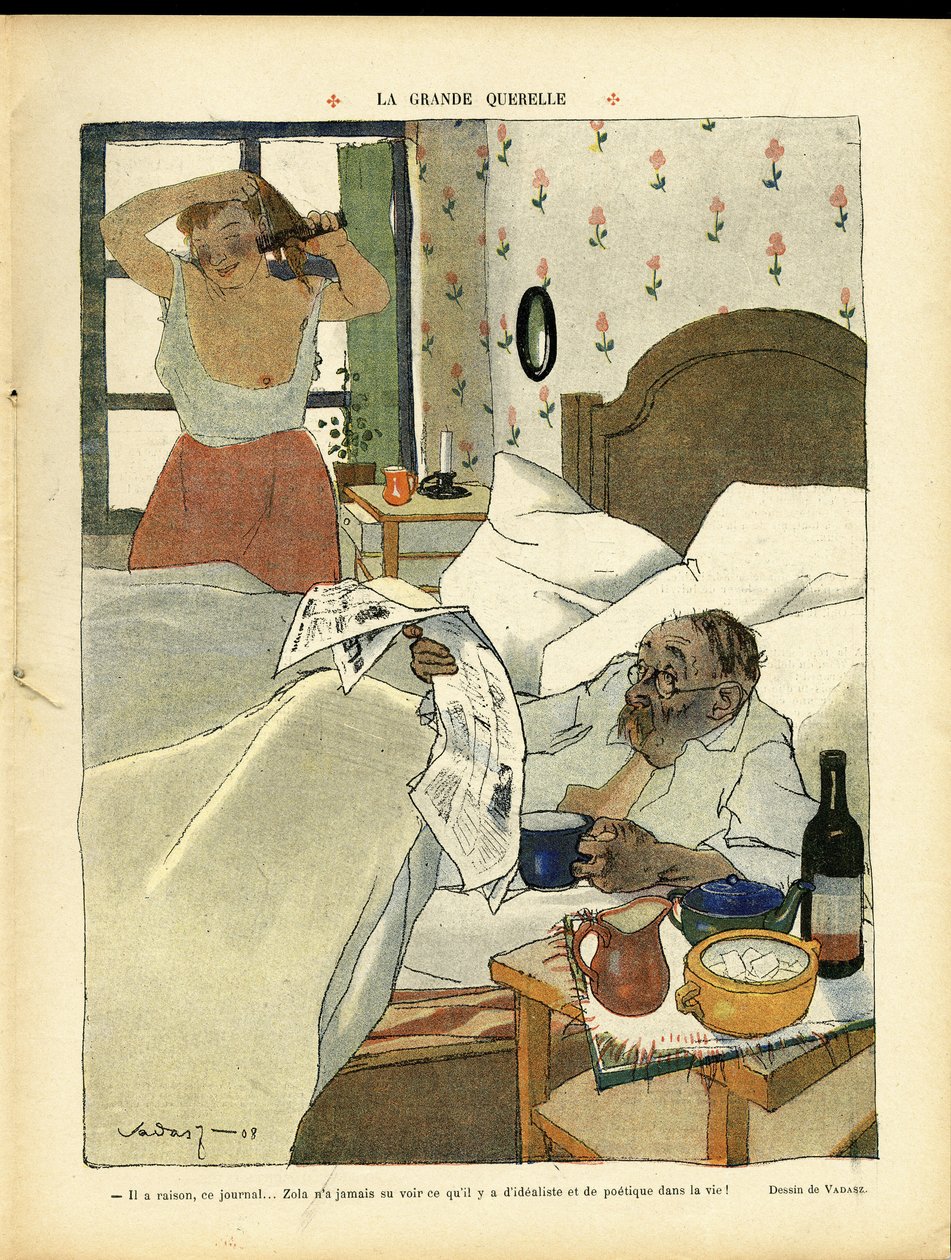 رسم توضيحي لميكلوس فاداسز (1884-1927) في القراءة بواسطة ميكلوس فاداس