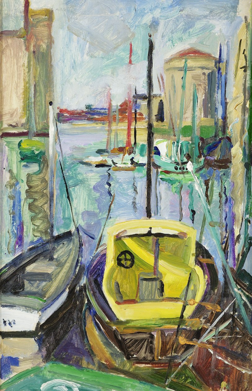 Le Vieux Port، La Rochelle، c.1930 (زيت على ورق موضوع على قماش) بواسطة ميلدريد بندال