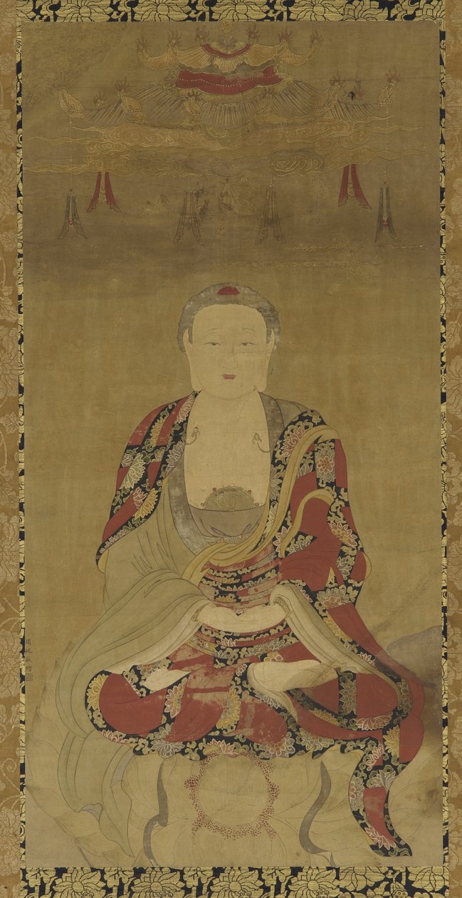 Dhyani Buddha (حبر ولون على ورق) بواسطة مدرسة اسرة مينج الصينية