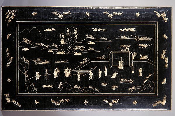Kang Table Top (إطار خشبي مطلي بالعظم) (انظر أيضًا 272139) بواسطة مدرسة اسرة مينج الصينية