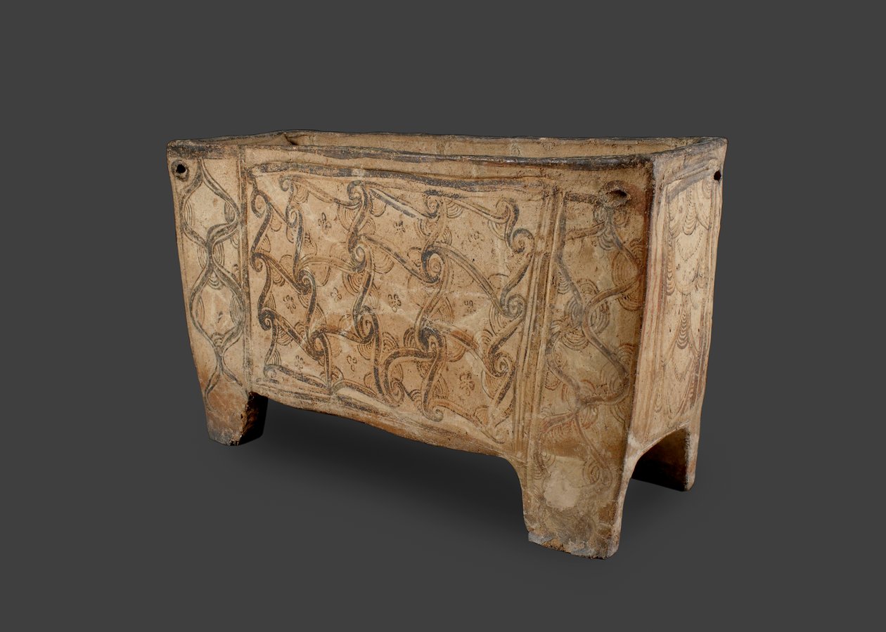 تابوت مطلي ، كنوسوس ، كريت ، c.1500 قبل الميلاد (خزف مطلي) (للأمام انظر 115742 und 419817) بواسطة مينوان