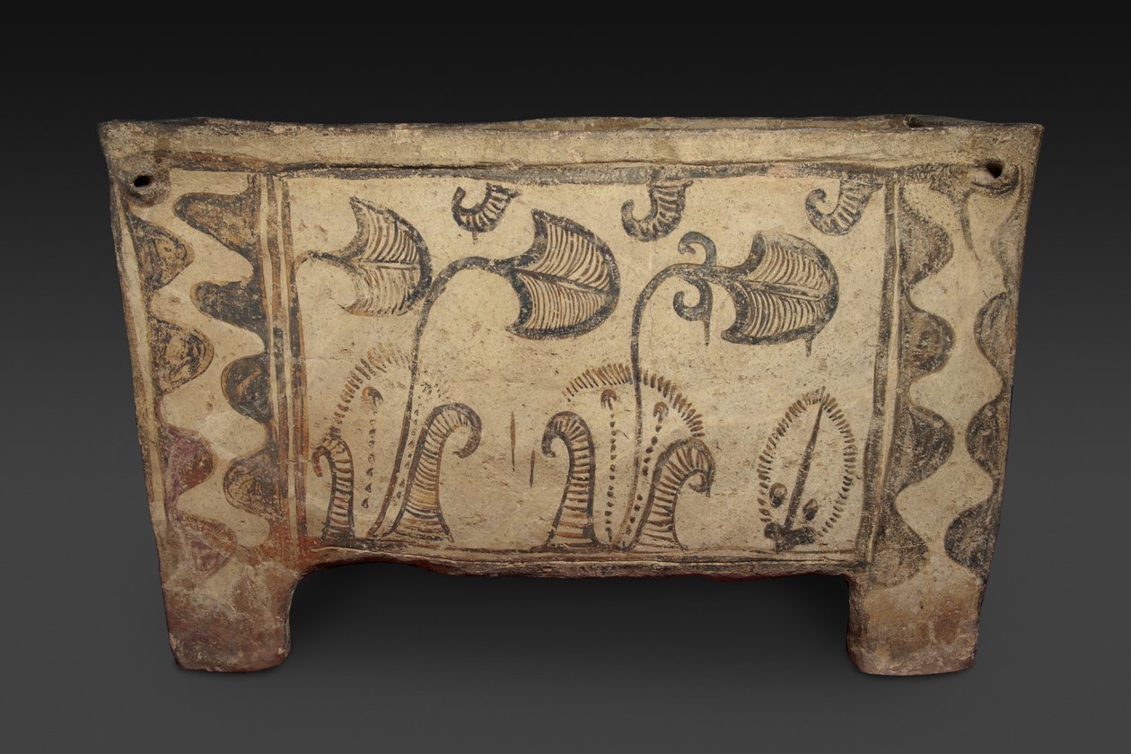 تابوت مصبوغ ، كنوسوس ، كريت ، c.1500 قبل الميلاد (آنية فخارية مطلية) (للخلف انظر 419818) بواسطة مينوان