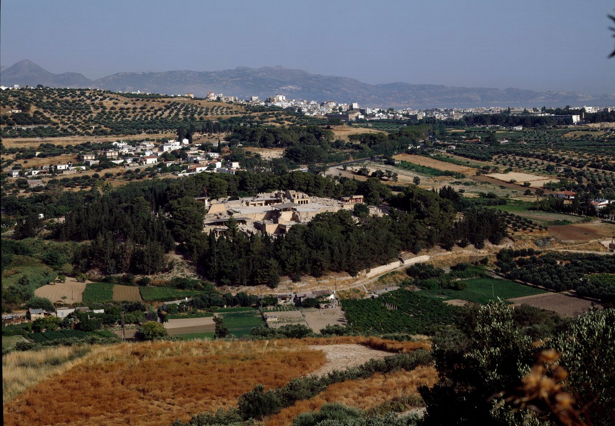 الفن المينوي: منظر لقصر الملك مينوس بأكمله في كنوسوس (كنوسوس). 1600-1400 ق. كريت بواسطة مينوان