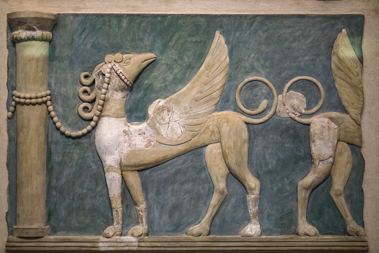 لوحة جدارية لغريفينز عالية النحت. قصر كنوسوس. 1600-1450 ق بواسطة مينوان