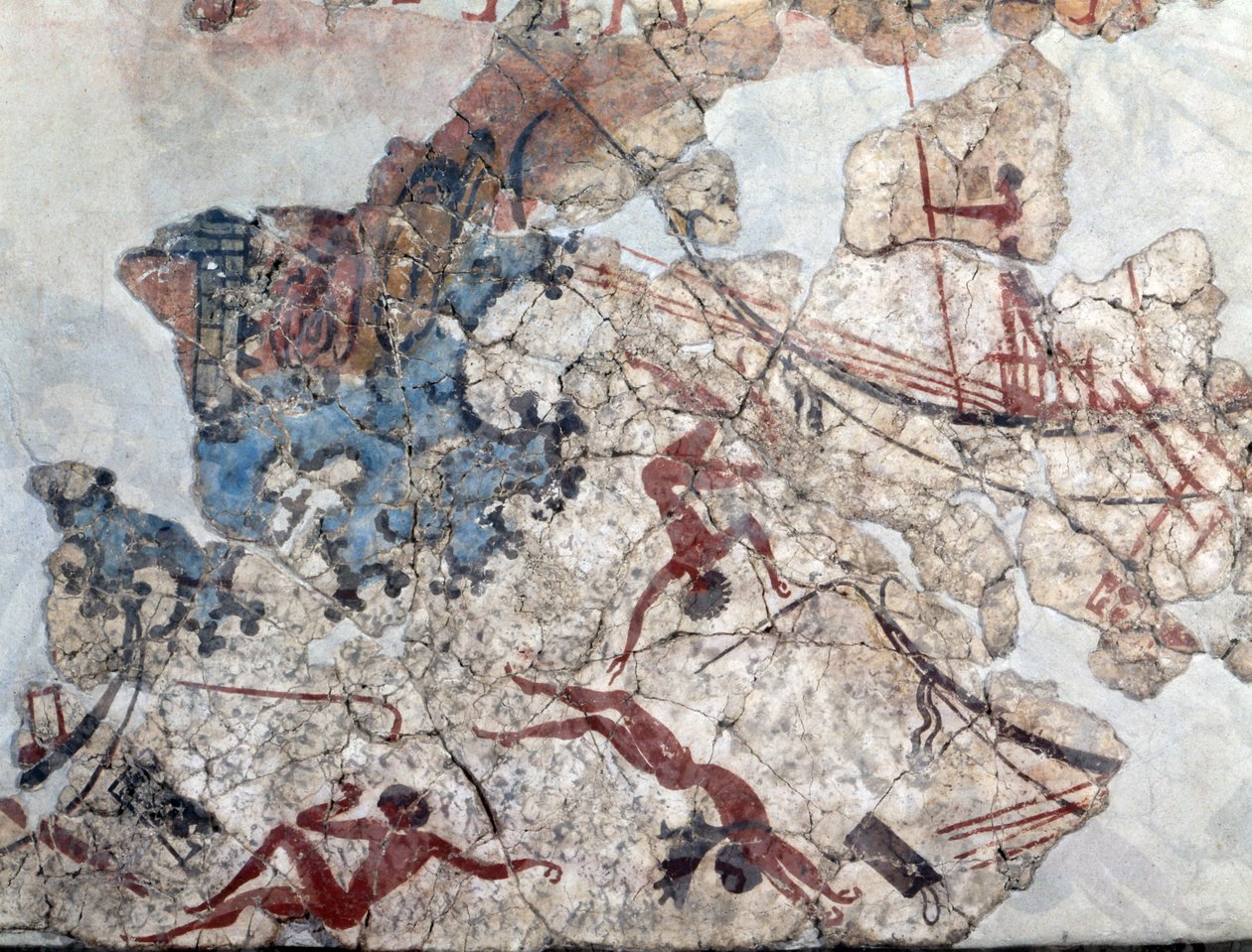 Minoan wall painting from ancient Thera (fresco) بواسطة مينوان
