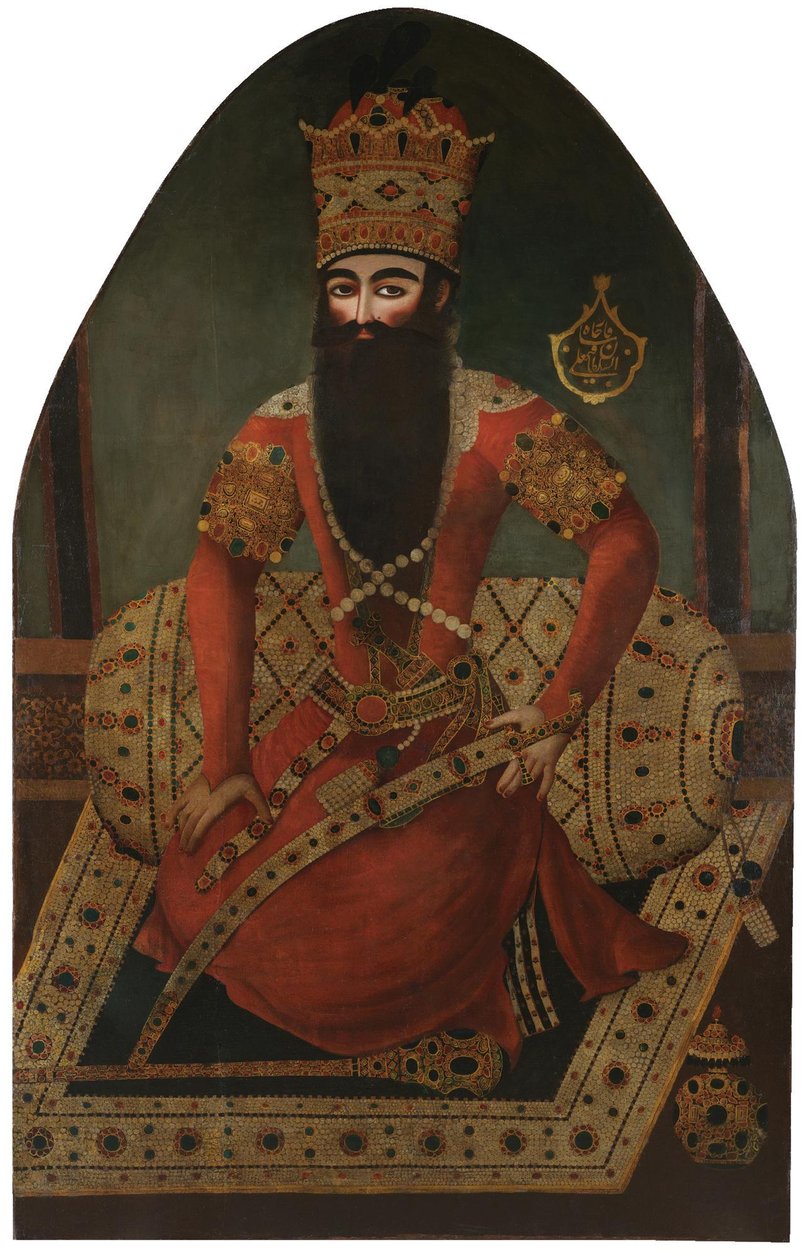 Portrait of Fath Ali Shah 1797-1834 بواسطة ميرزا بابا