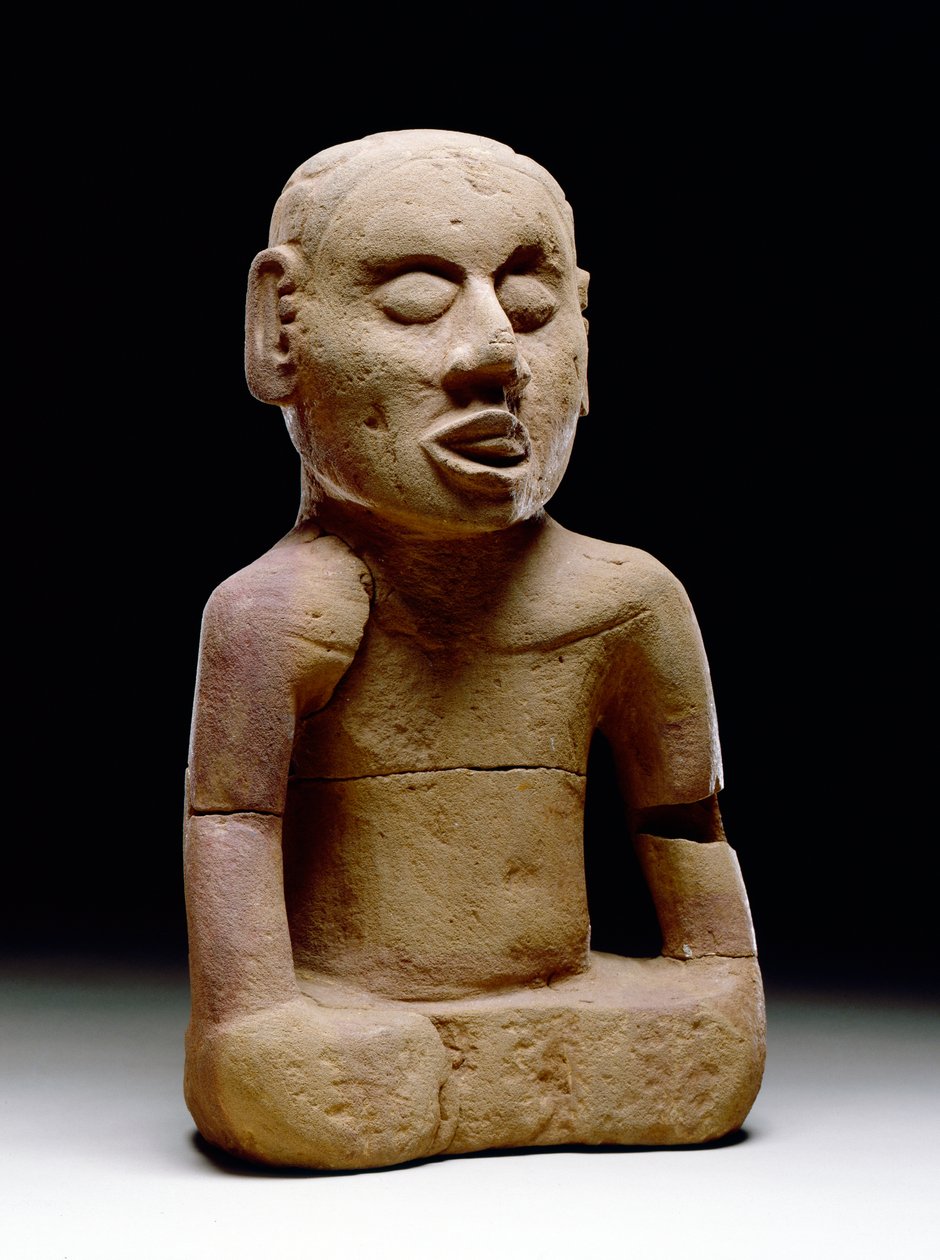 شخصية ذكور جالسة ، 1200-1450 (حجر رملي) بواسطة ثقافة المسيسبي