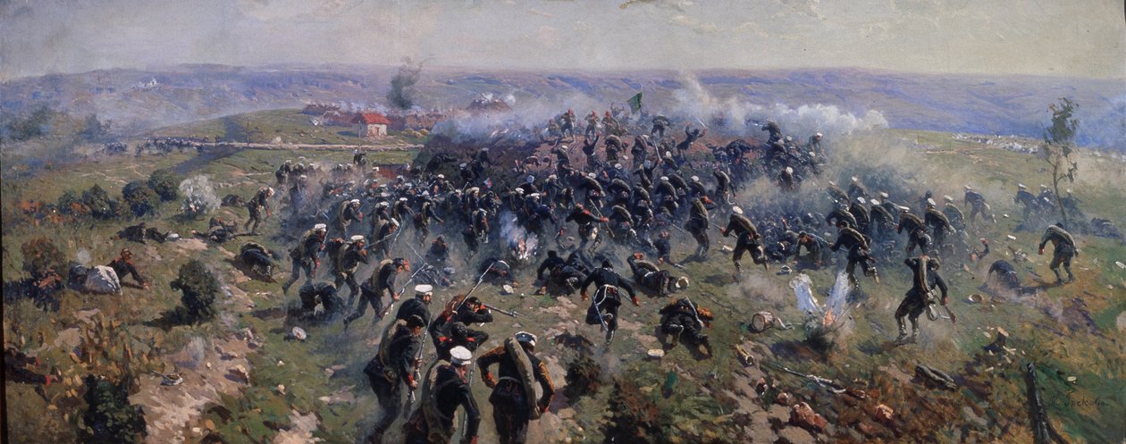 معركة جورني دوبنيك في 24 أكتوبر 1877 ، 1914 بواسطة ميتروفان بوريسوفيتش جريكوف
