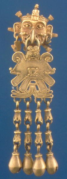 قلادة رب الريح Ehecatl، Miztec (gold) بواسطة Mixtec