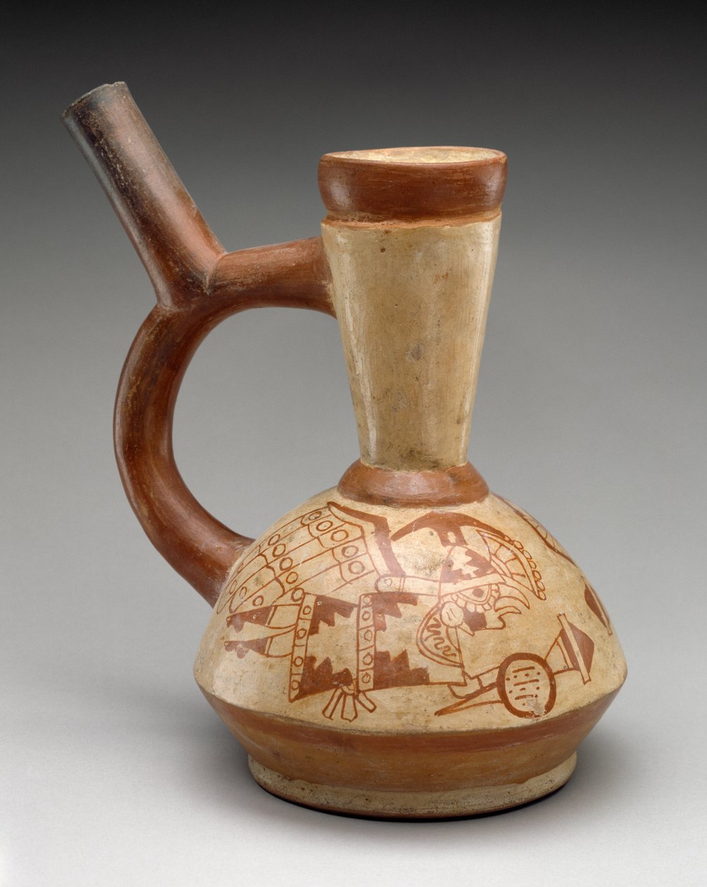 برطمان مع محاربين بومة ، 400-600 (آنية فخارية بدهان منزلق ثنائي اللون) بواسطة موشي