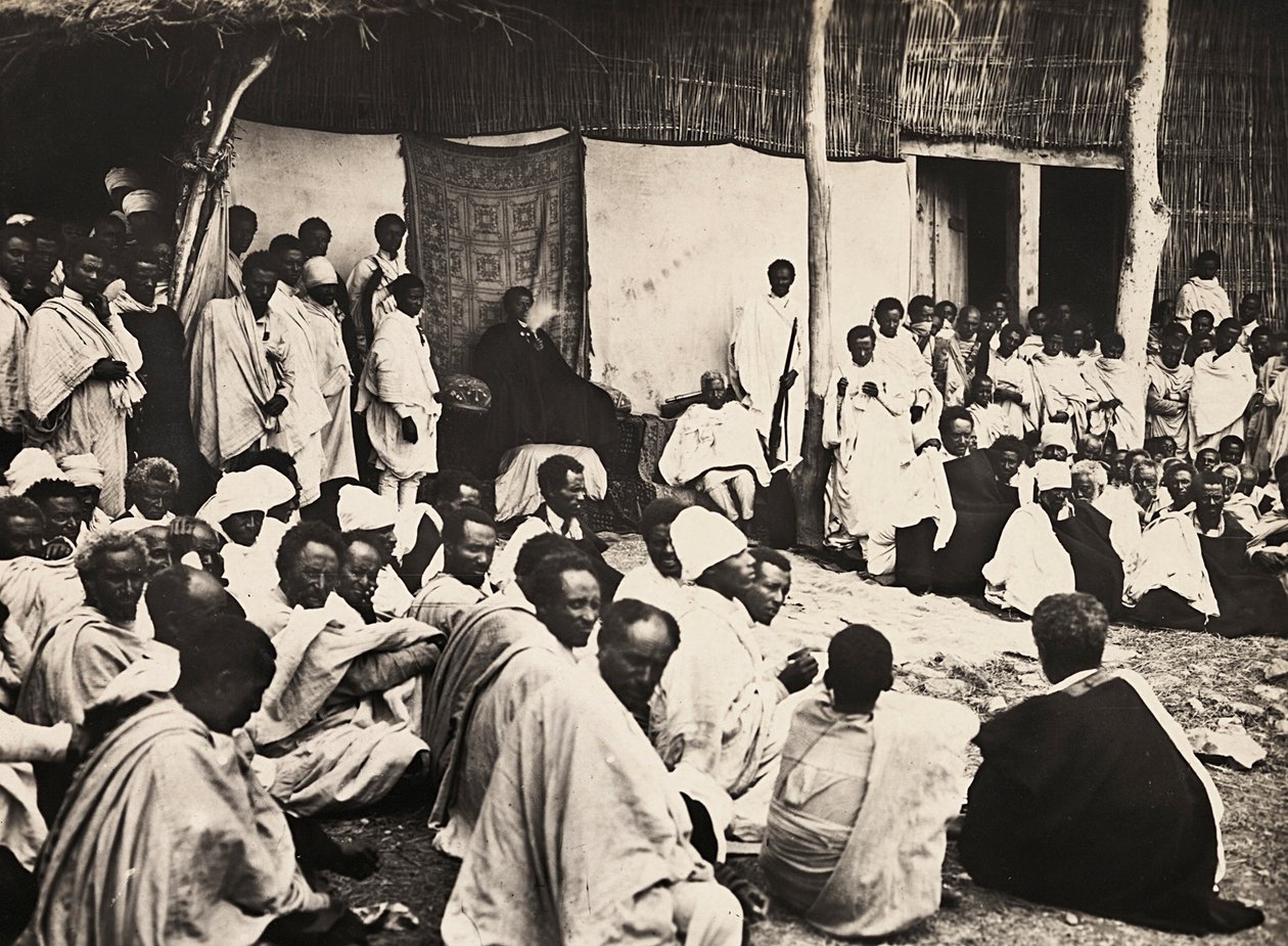 "بناء إمبراطورية" في العصر الفاشي: البلاط الحبشي ، 09/05/1936 (b / w photo) بواسطة موديستينو بالدينيتي