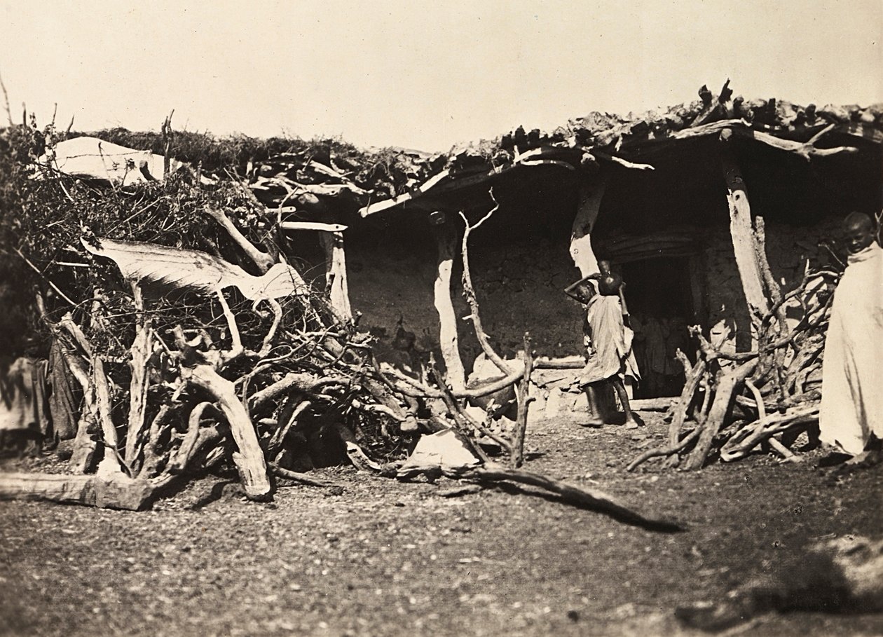 Building an Empire in the Fascist age: Abyssinian hut, 09/05/1936 (b/w photo) بواسطة موديستينو بالدينيتي
