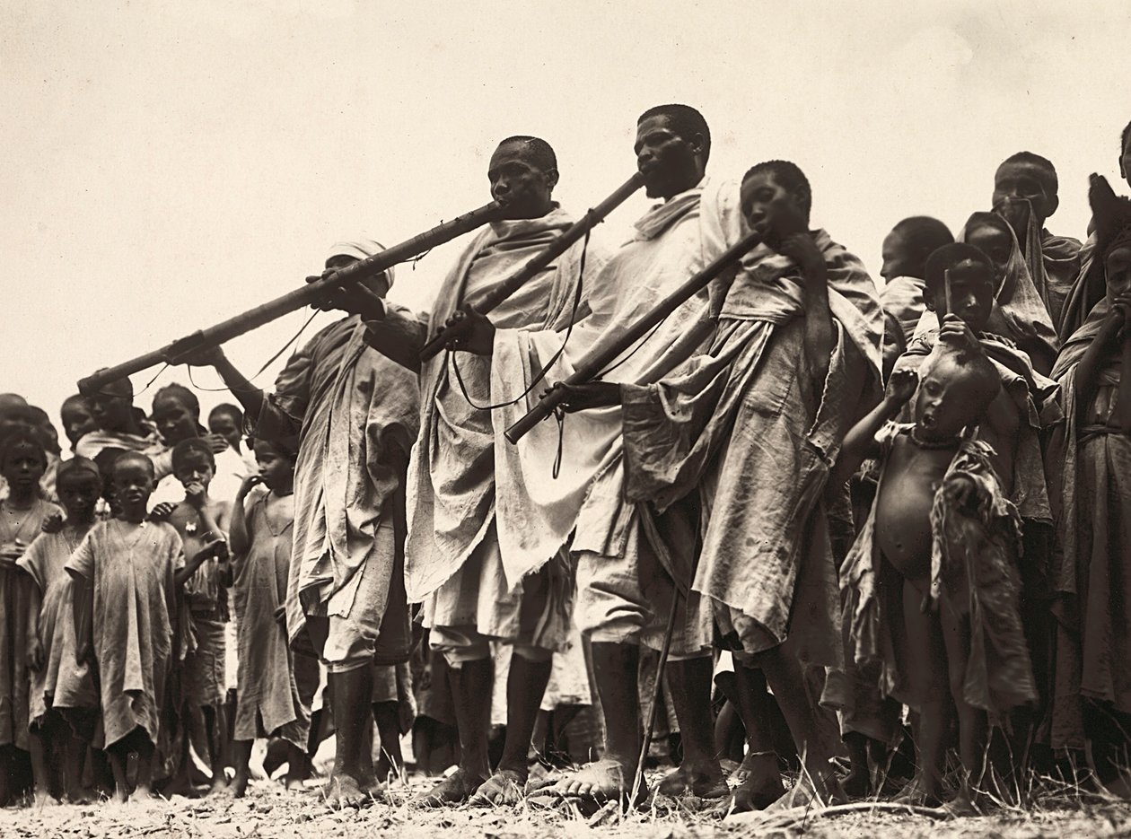 "بناء إمبراطورية" في العصر الفاشي: موسيقيون حبشيون ، 09/05/1936 (b / w photo) بواسطة موديستينو بالدينيتي