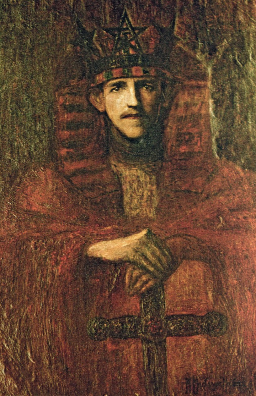 صموئيل لديل ماكجريجور ماذرز (1854-1918) في شعائر احتفالية تتعلق بسحر الطقوس ، 1895 (زيت على ورق) بواسطة موين ماذرز