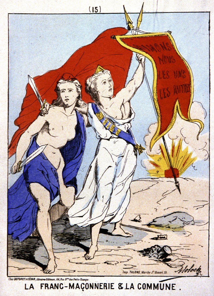 الماسونية المتحالفة مع لا كومونة، حوالي ١٨٧١ (رسم توضيحي) بواسطة مولوخ (1849-1909)