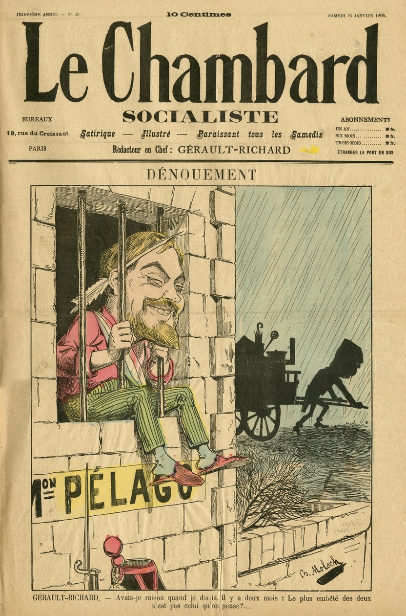 رسم توضيحي لمولوخ (1849-1909) لغلاف Le Chambard Socialiste ، لا. 59 بواسطة الطاغوت