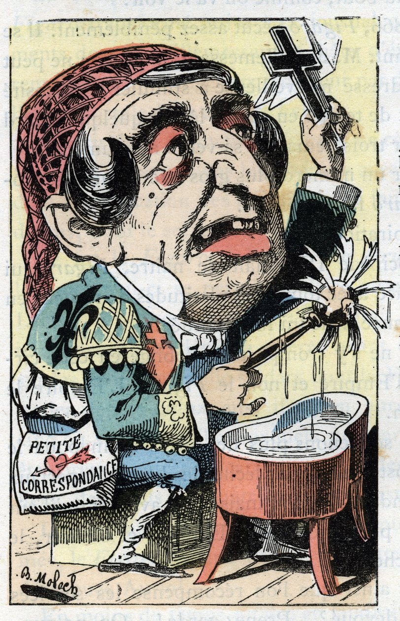 صورة رمزية لصحيفة Le Figaro الفرنسية في "Le Trombinoscope" من تأليف Touchatout ، رسم كاريكاتوري لـ B.Moloch عام 1882 (1849-1909). مجموعة خاصة. بواسطة الطاغوت