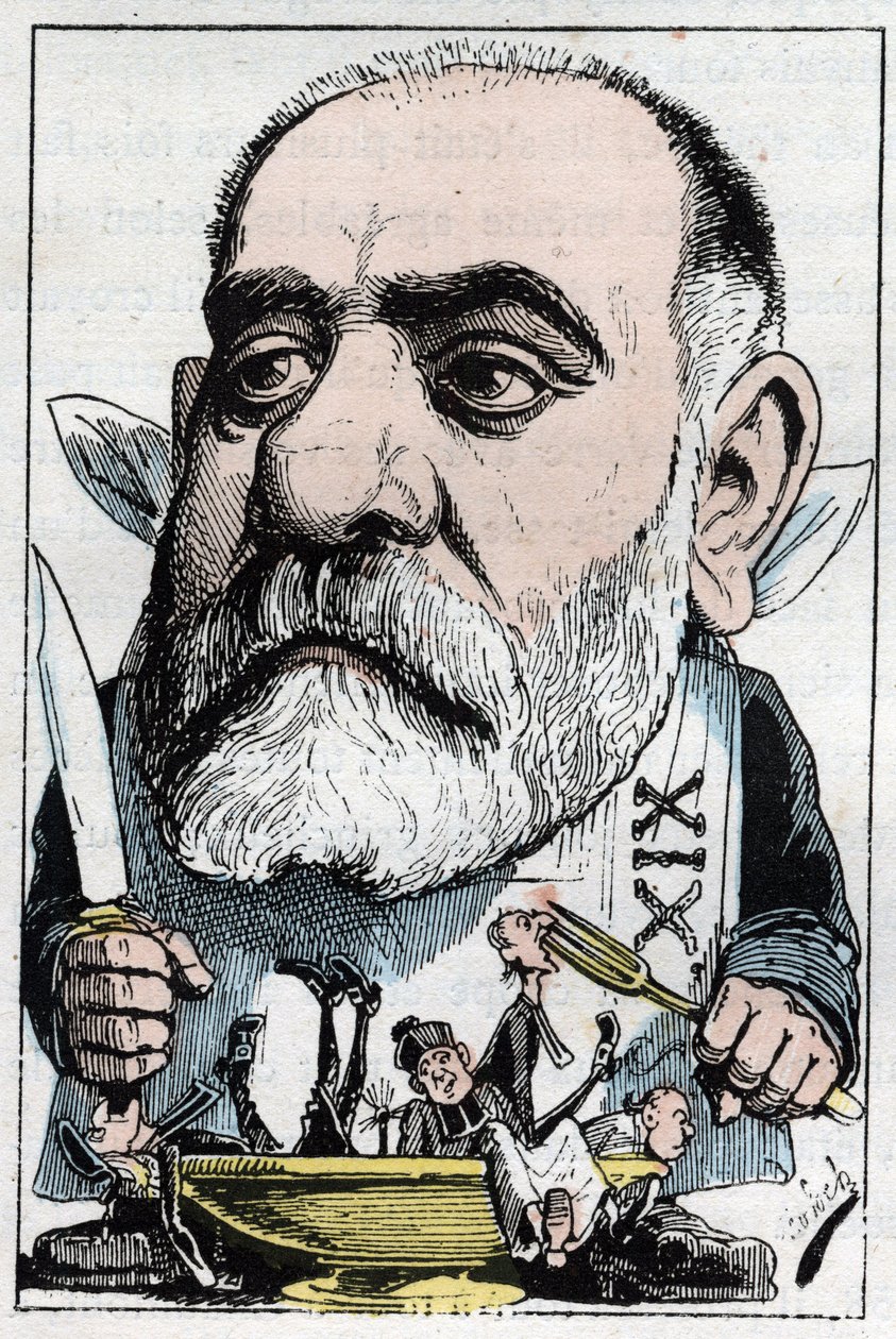 رسم كاريكاتوري يصور الناقد الدرامي فرانسيسك سارسي (1827-1899 بواسطة الطاغوت