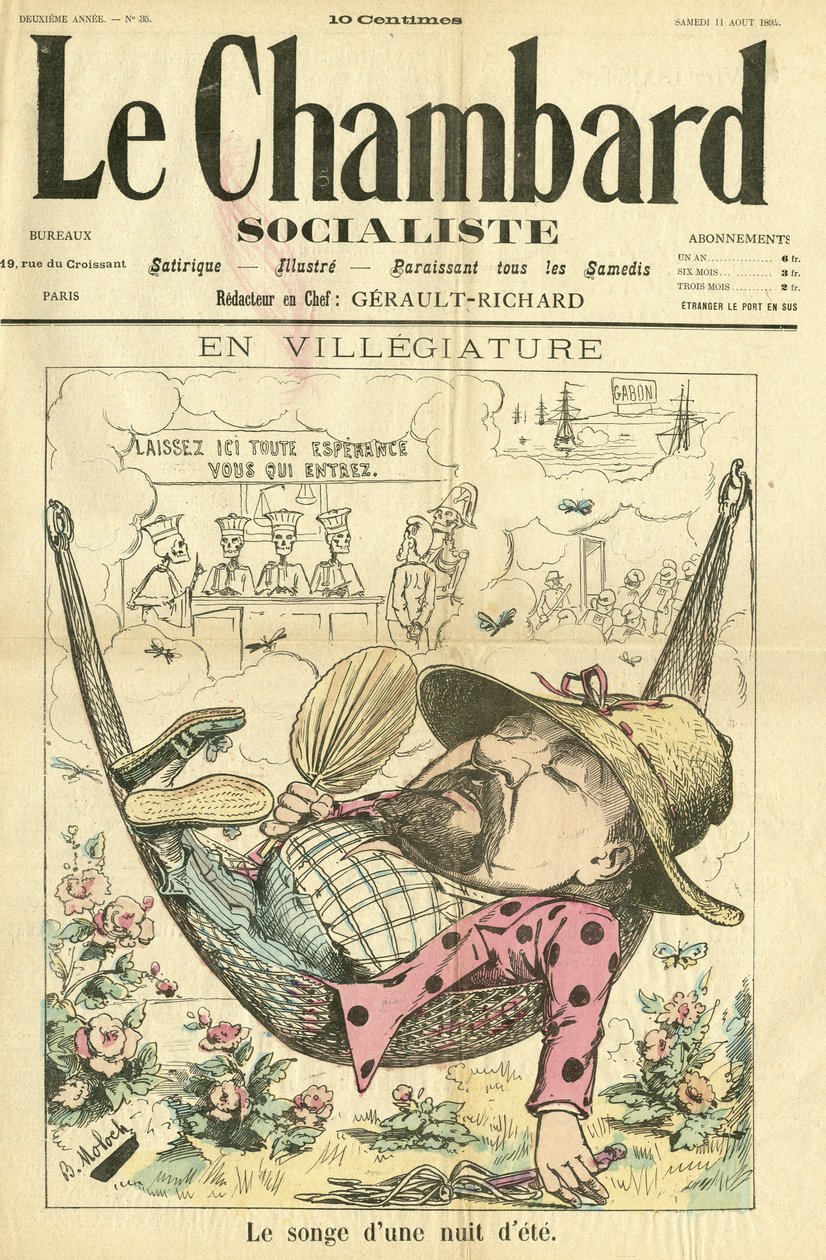 رسم توضيحي لمولوك (1849-1909) لغلاف Le Chambard Socialiste بواسطة الطاغوت