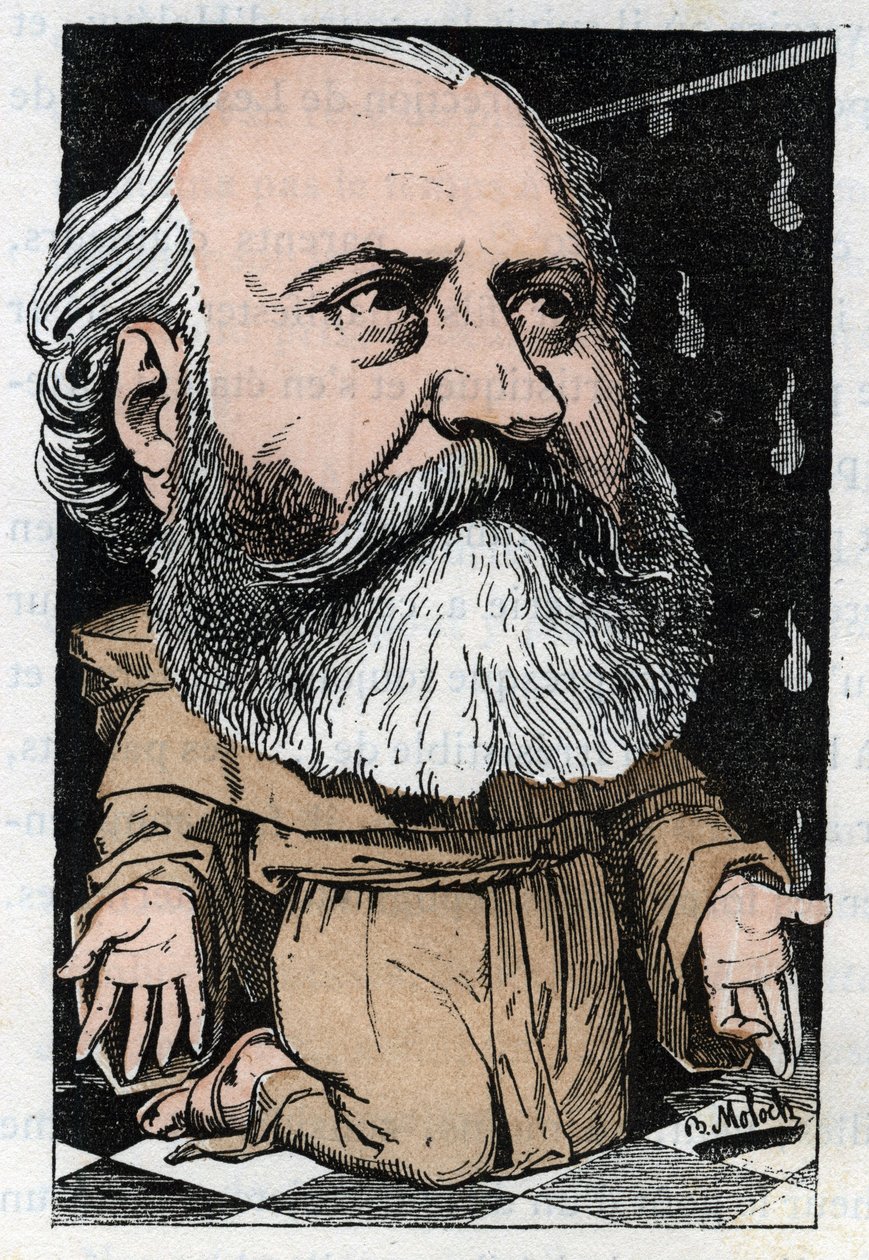صورة لشارل جونود (1818-1893) ، الملحن الفرنسي في "Le Trombinoscope" لتوشاتوت ، رسم كاريكاتوري بقلم ب. مولوك عام 1882 (1849-1909). مجموعة خاصة. بواسطة الطاغوت