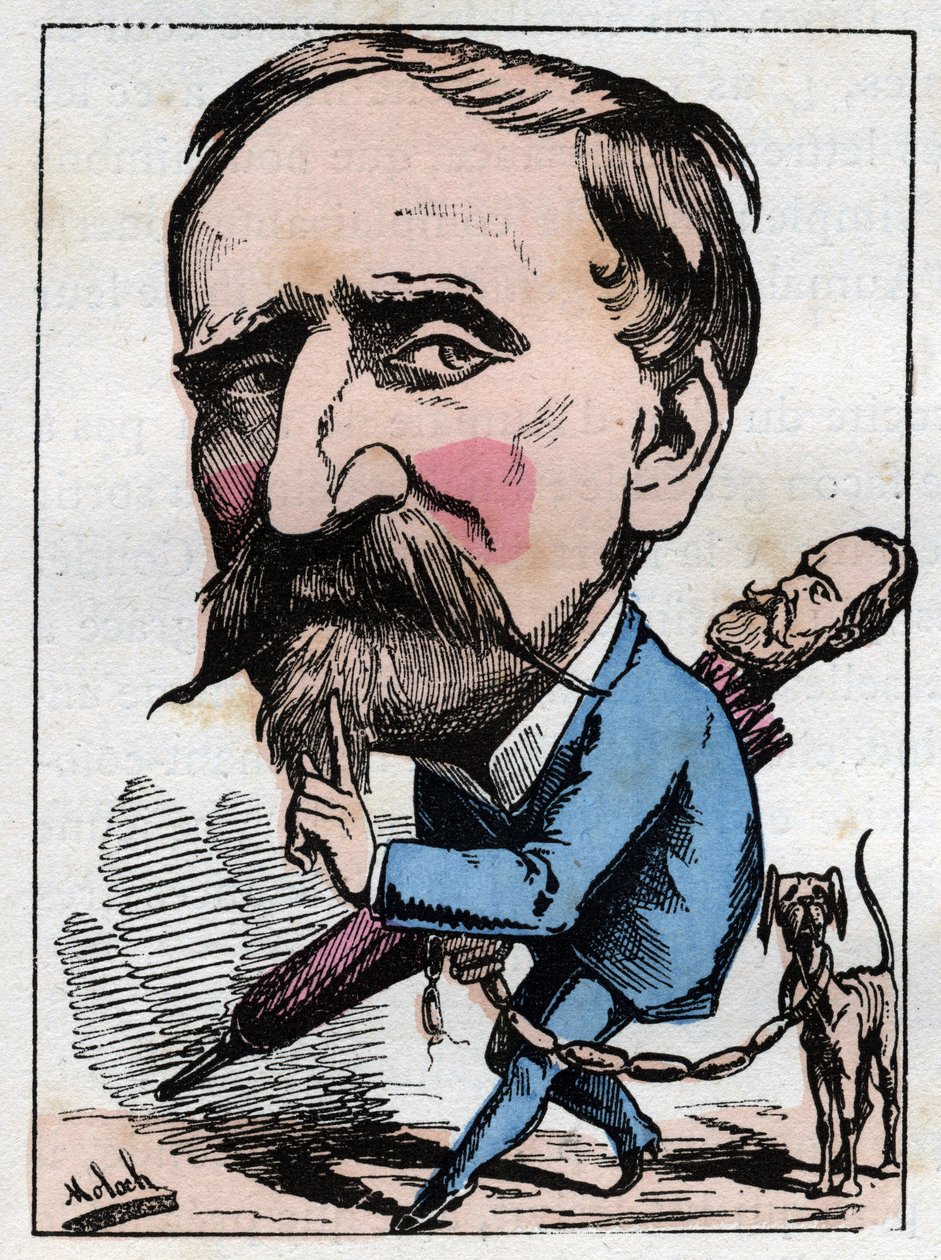 صورة هنري دورليانز ، دوق أومالي (1822-1897) ، عسكري وسياسي في "Le Trombinoscope" لتوشاتوت ، رسم كاريكاتوري بقلم ب. مولوك عام 1882 (1849-1909). مجموعة خاصة. بواسطة الطاغوت