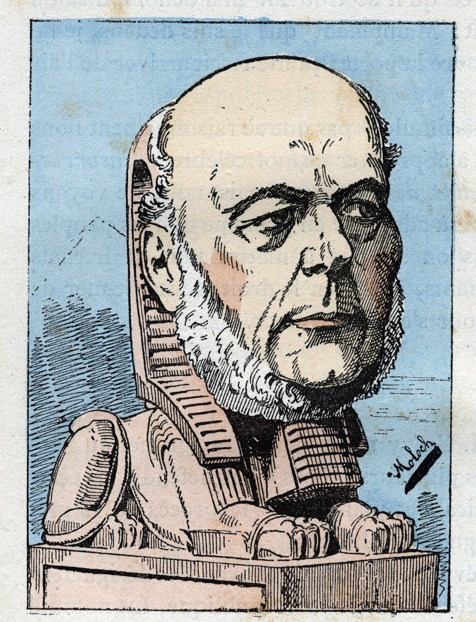 صورة لجول جريفي (1807-1891) رئيس الجمهورية الفرنسية في "" Le Trombinoscope "" لتوشاتوت ، رسم كاريكاتوري بقلم ب. مولوك عام 1882 (1849-1909). مجموعة خاصة. بواسطة الطاغوت