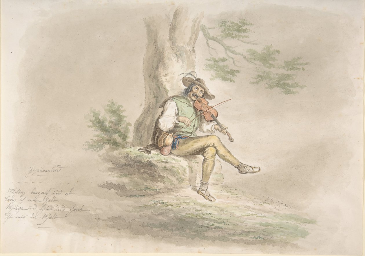 غجري فيدلر ، 1858. بواسطة Monogrammist CG