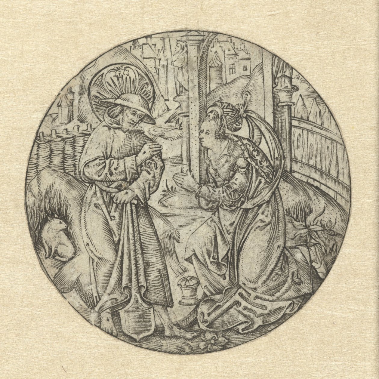 يظهر المسيح لمريم المجدلية نولي لي tangere بواسطة Monogramist S.