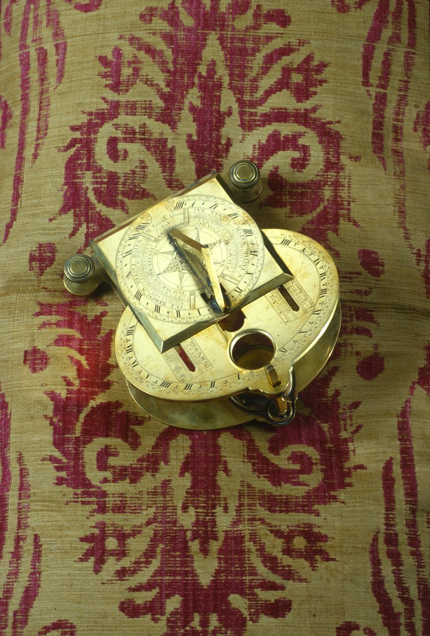 يميل مزولة الشمسية التحليلية ، 1750 (نحاس) بواسطة مردخاي سماح أباب