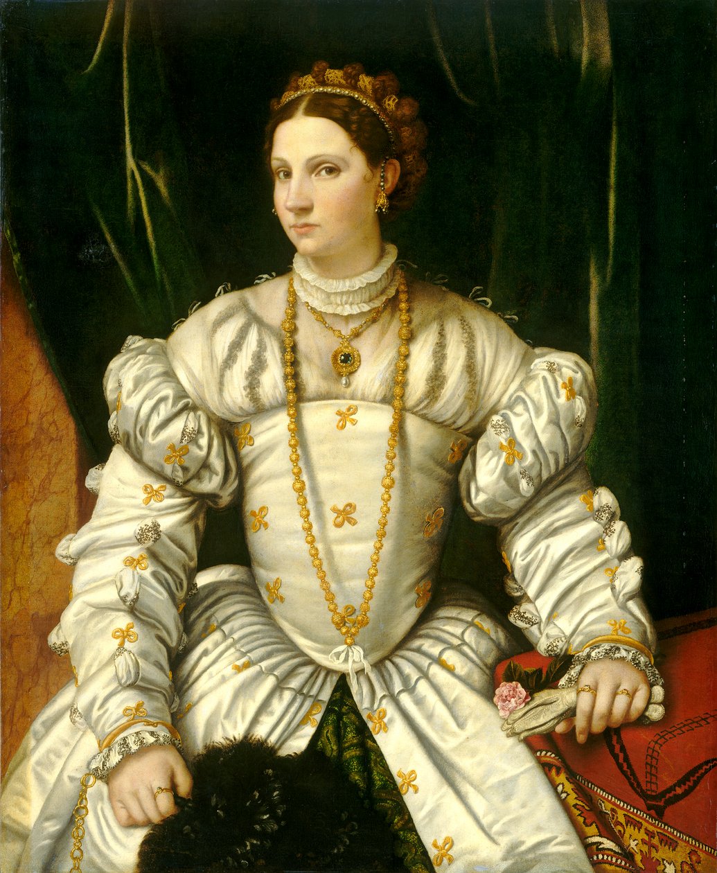 صورة لسيدة باللون الأبيض ، c. 1540 بواسطة موريتو دا بريشيا