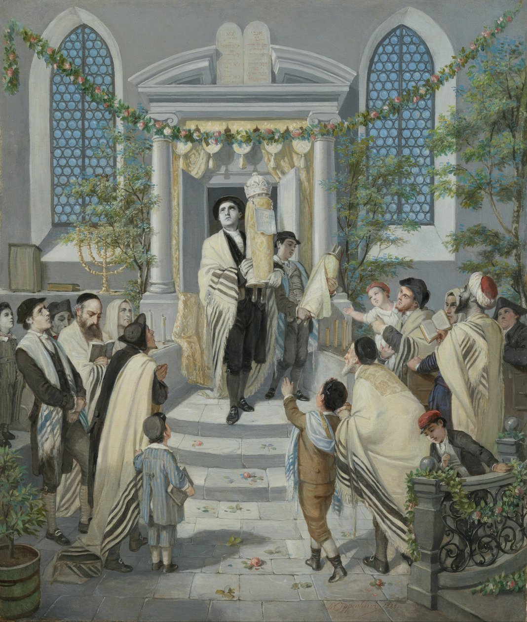 Shavuot (عيد العنصرة) (مهرجان أسبوعي أو عيد العنصرة) بواسطة موريتز دانيال أوبنهايم