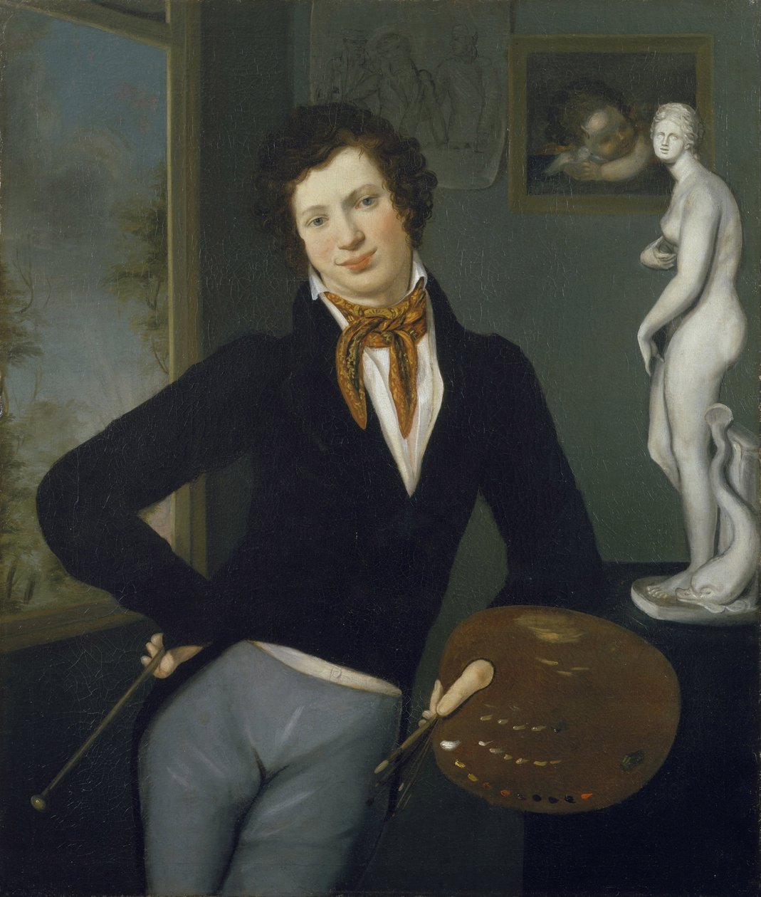 "" Autoportrait "(صورة ذاتية) Peinture de Moritz Daniel Oppenheim (1800-1882) 1815-1816 - زيت على قماش - Dim 98،3x83،5 cm المتحف اليهودي ، نيويورك بواسطة موريتز دانيال أوبنهايم