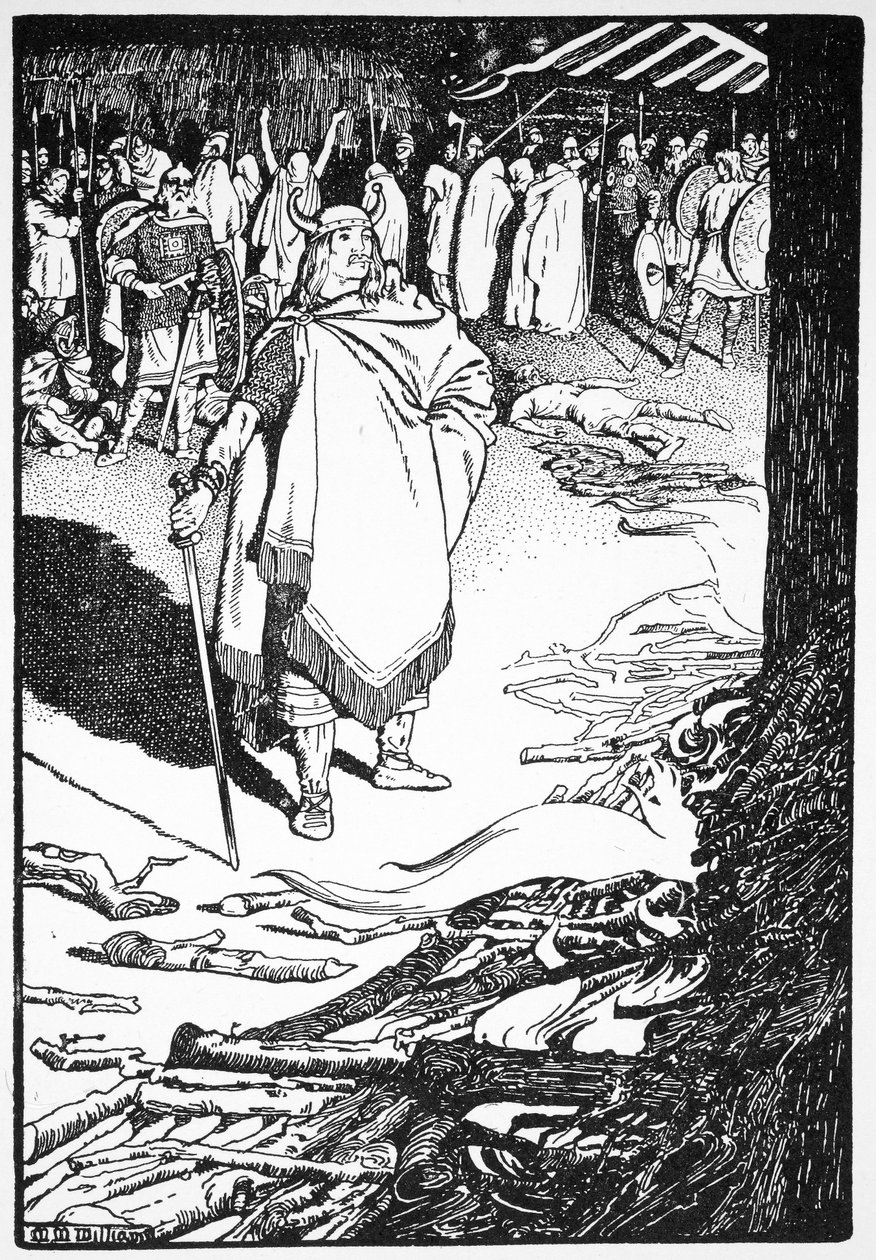 "اخرجي يا ربة البيت" تدعى Flosi to Bergthora "، 1913 بواسطة موريس ميريديث ويليامز