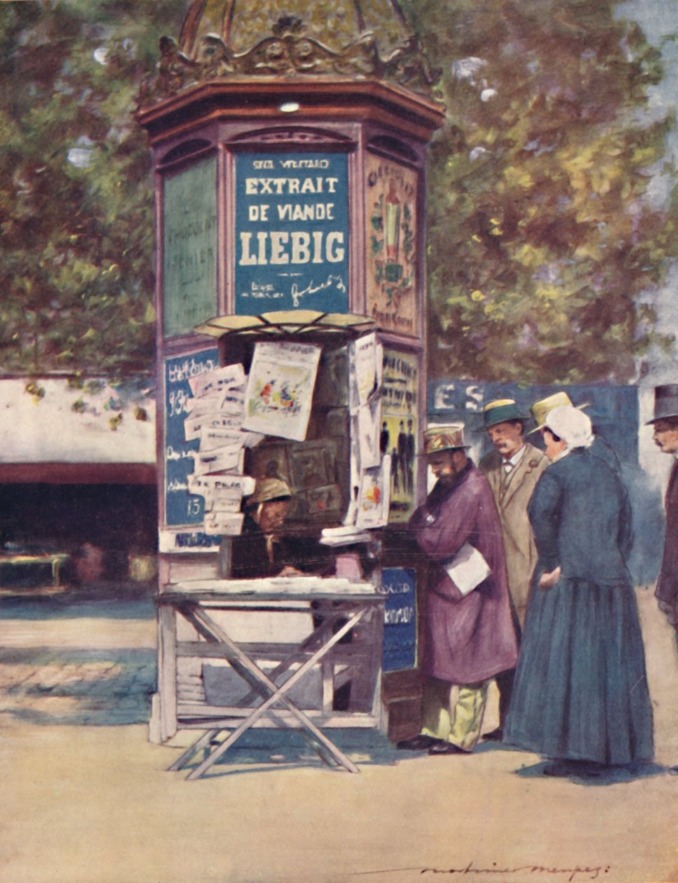 "A Newsstand، Paris"، 1903 بواسطة مورتيمر لودينجتون مينبيس