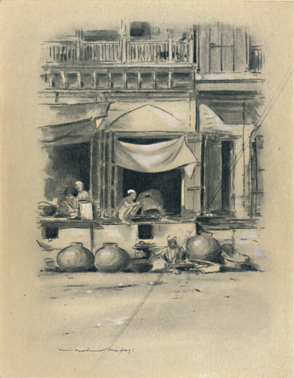 بازار في دلهي ، 1903 بواسطة مورتيمر لودينجتون مينبيس