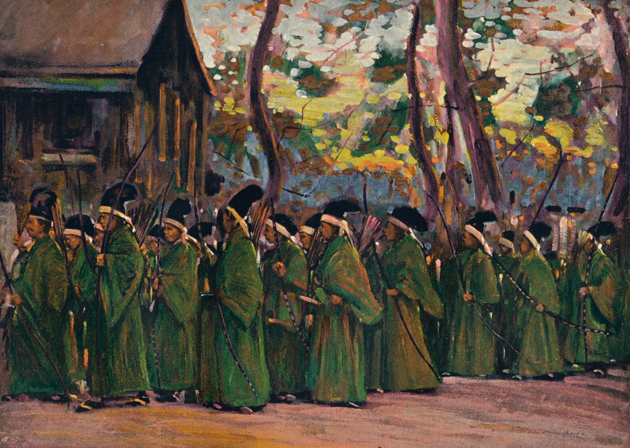 "موكب الرماة في كيوتو" ، c1897 بواسطة مورتيمر لودينجتون مينبيس