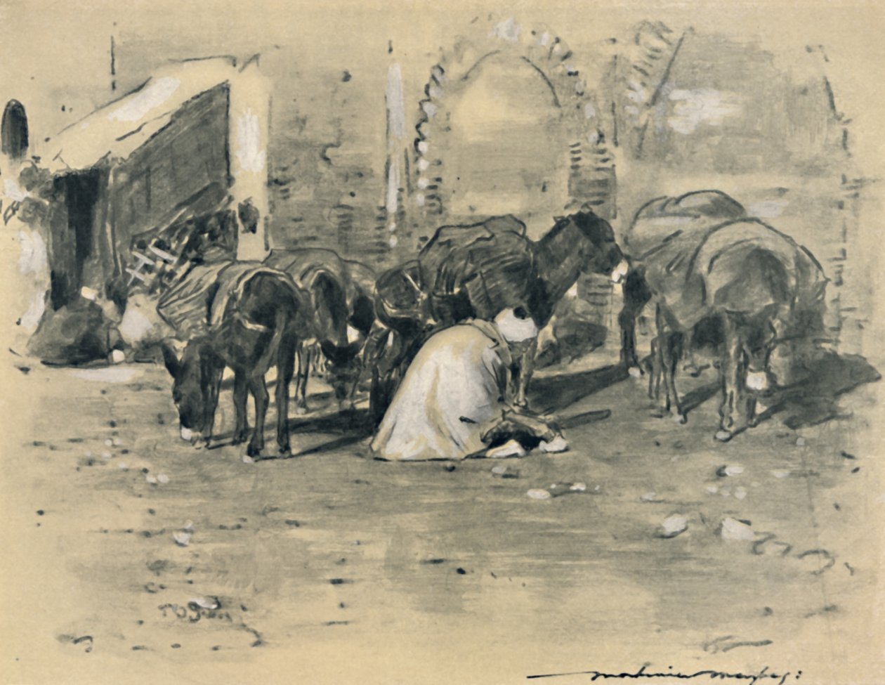 "مشهد الشارع في طنجة" ، 1903. بواسطة مورتيمر لودينجتون مينبيس