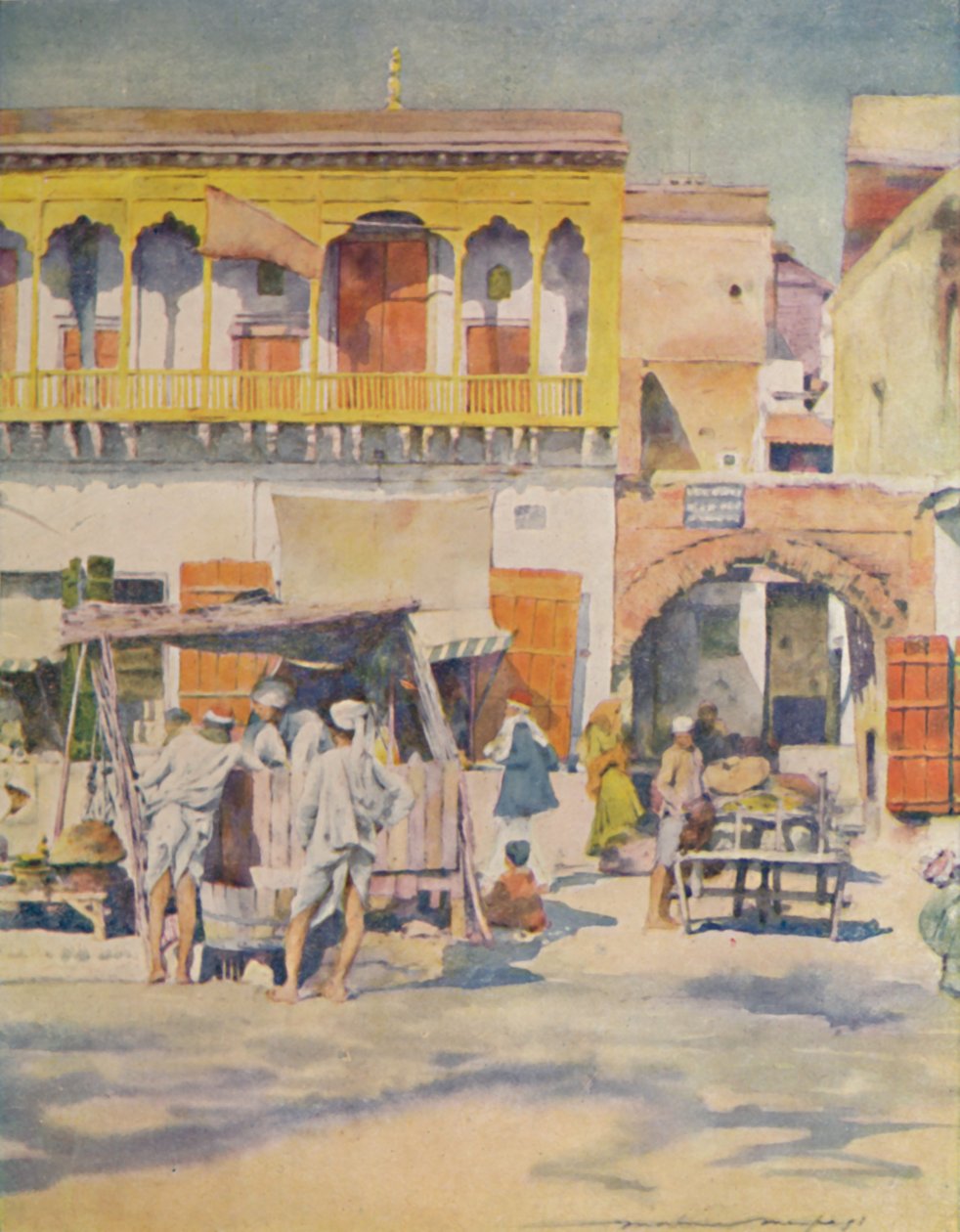 بازار ، دلهي ، 1905 بواسطة مورتيمر لودينجتون مينبس