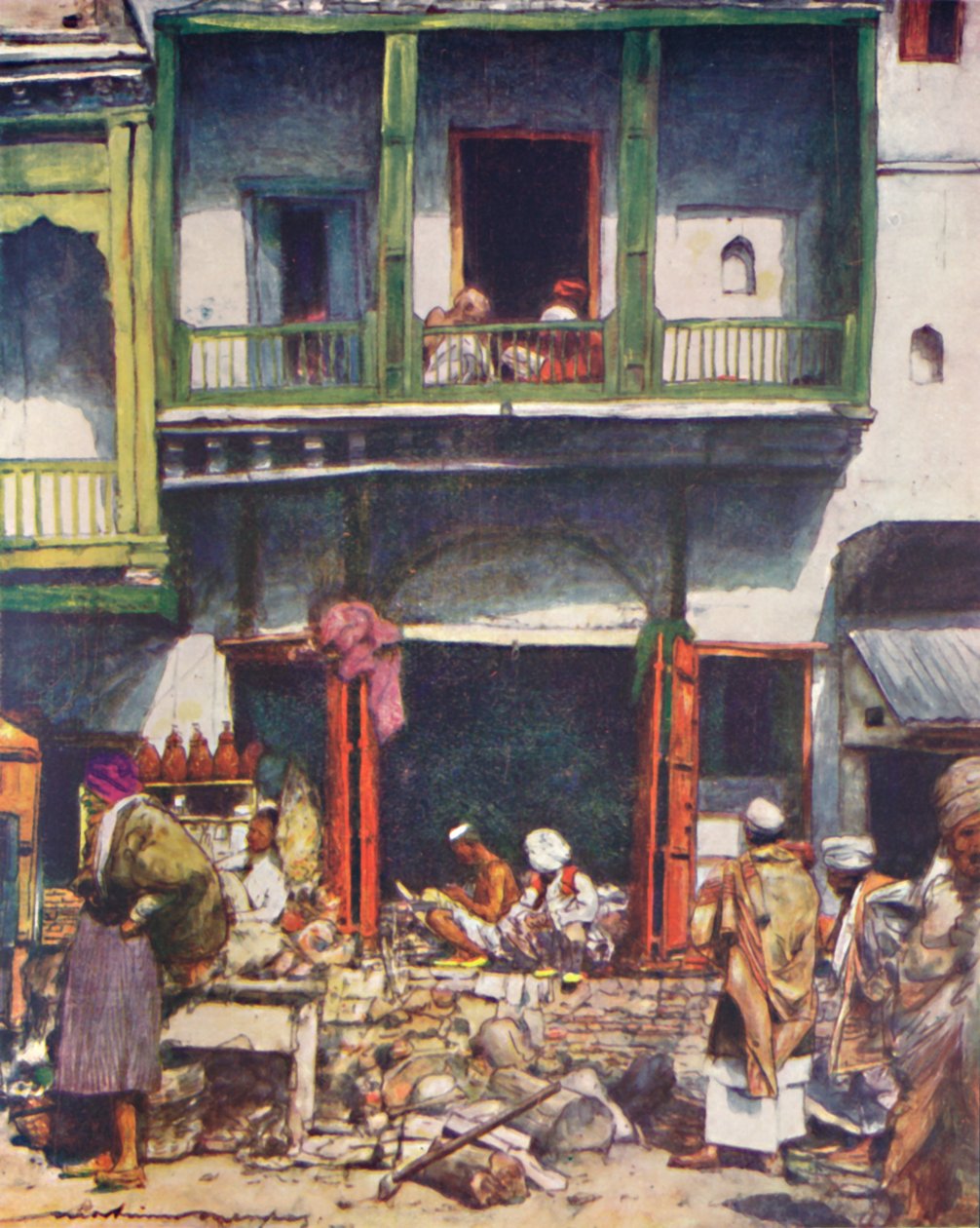 بازار مزدحم في دلهي ، 1905 بواسطة مورتيمر لودينجتون مينبس
