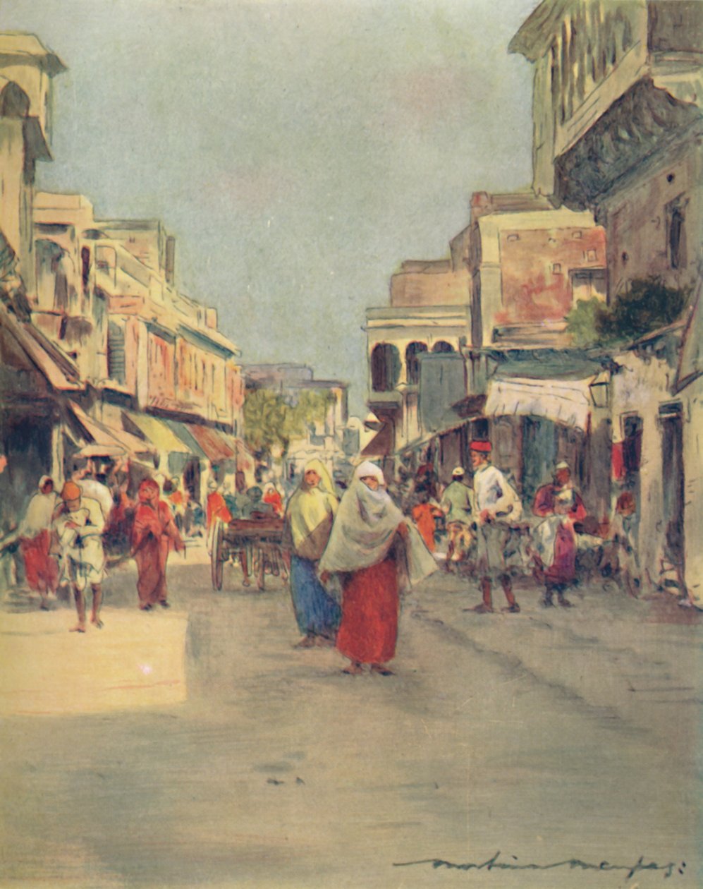 شارع جانبي في أغرا ، 1905 بواسطة مورتيمر لودينجتون مينبس