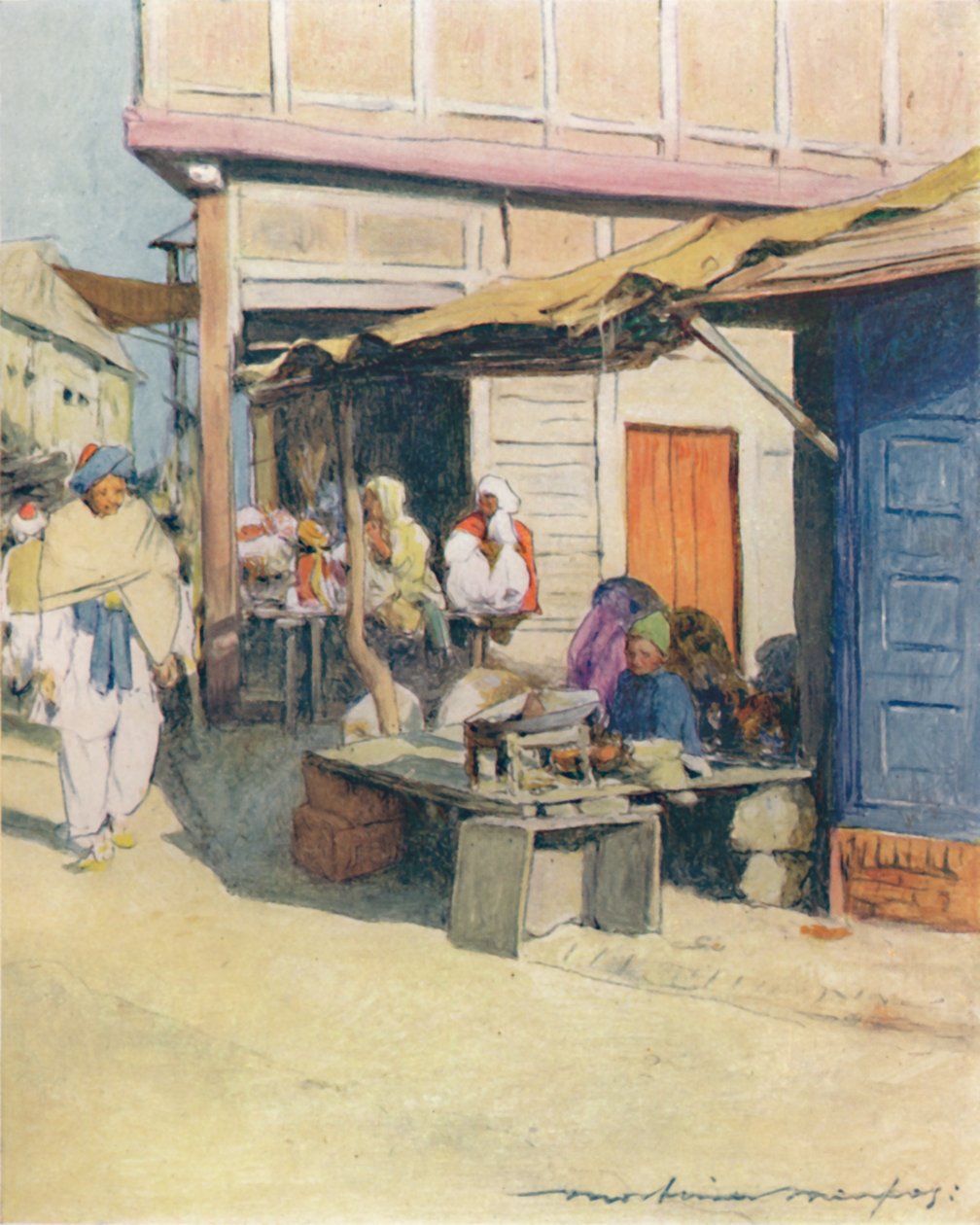 ركن الشارع ، بيشاور ، 1905 بواسطة مورتيمر لودينجتون مينبس