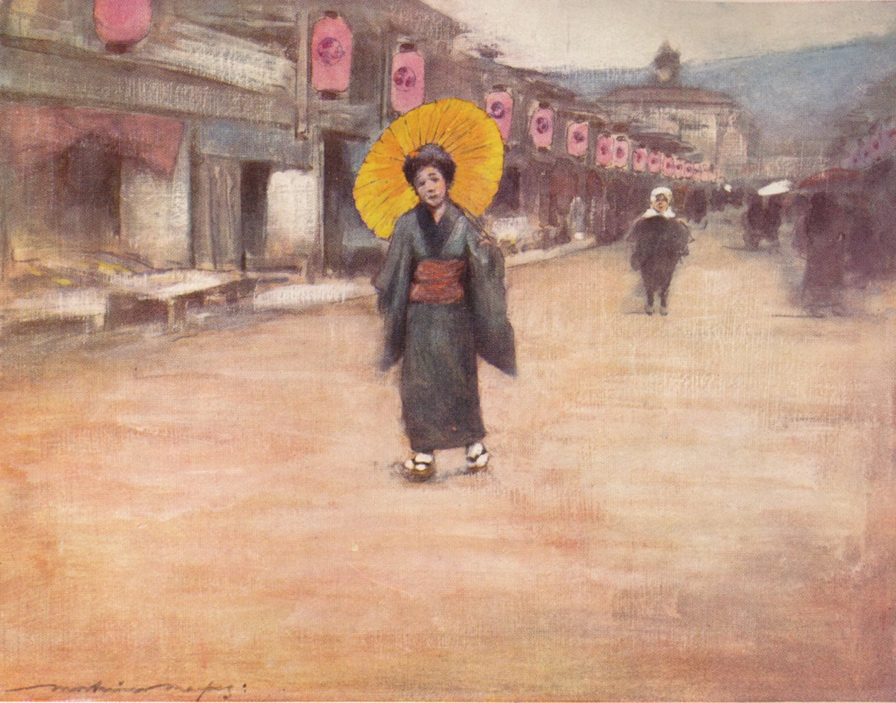 شارع في كيوتو ، c1887 ، 1901 بواسطة مورتيمر لودينجتون مينبس