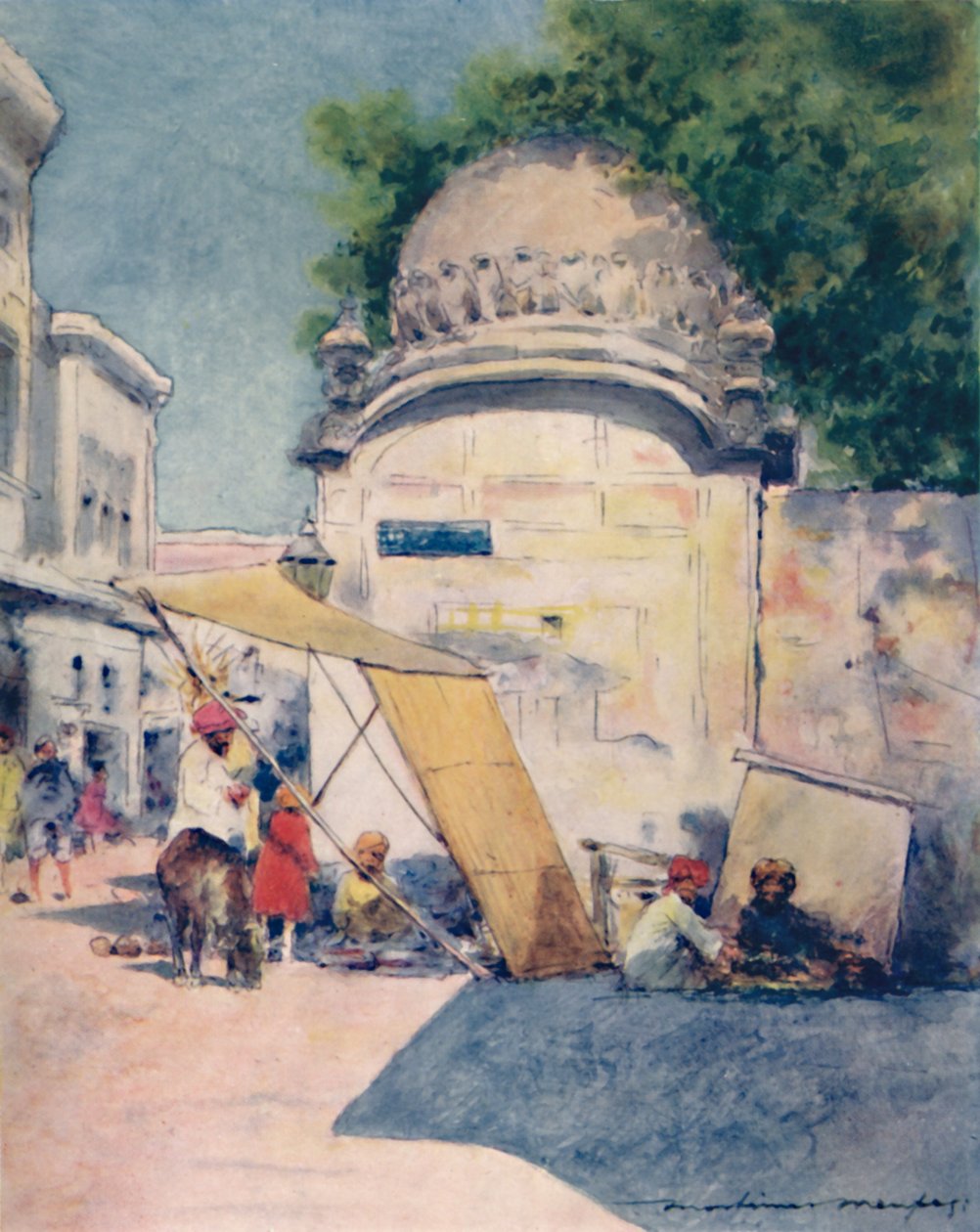 عند زاوية الشارع ، أمريتسار ، 1905 بواسطة مورتيمر لودينجتون مينبس