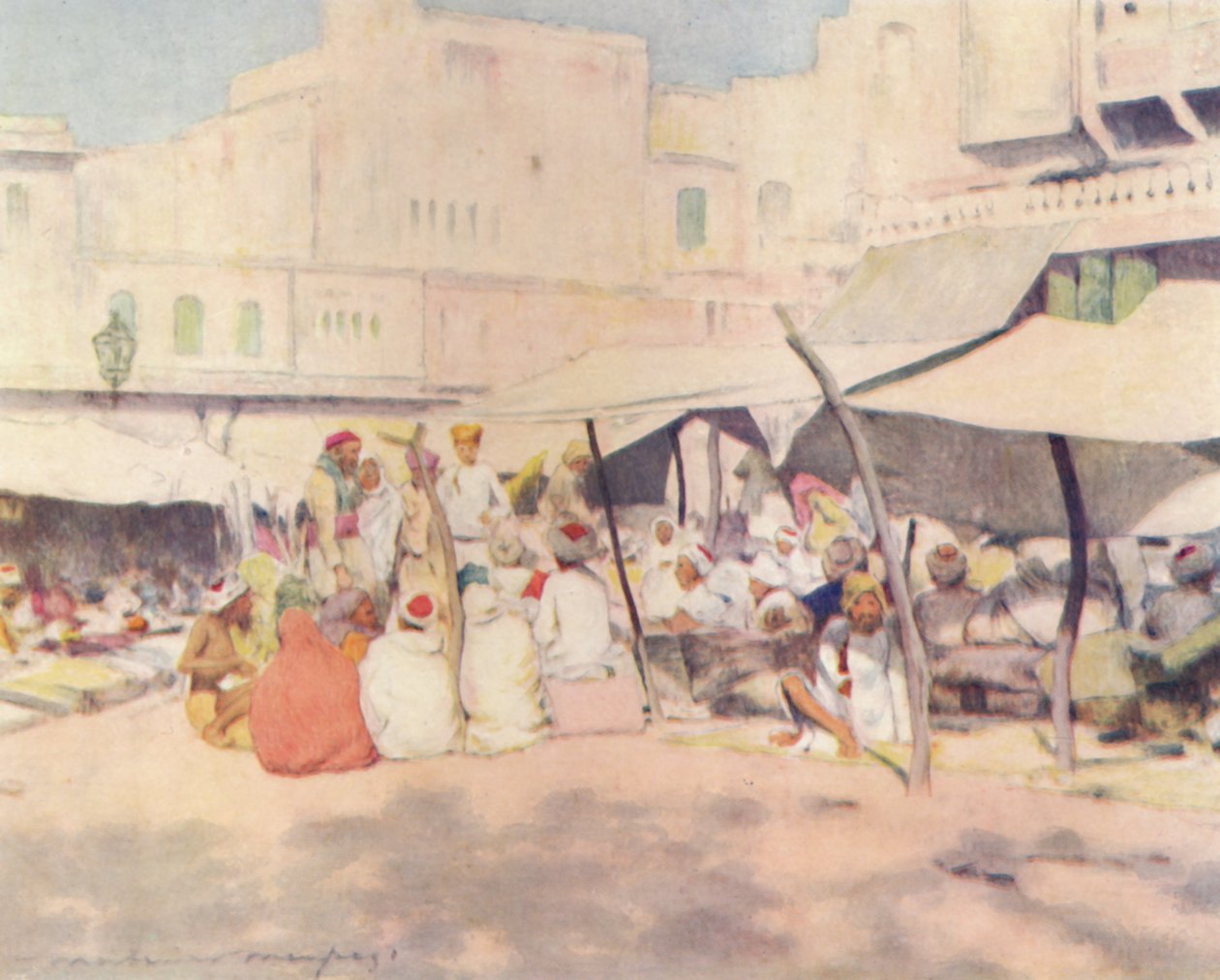 في السوق ، جايبور ، 1905 بواسطة مورتيمر لودينجتون مينبس