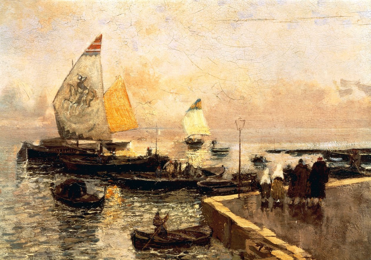 قوارب الفحم في كيودجا ، بقلم موس بيانكي (1840-1904). بواسطة موسى بيانكي
