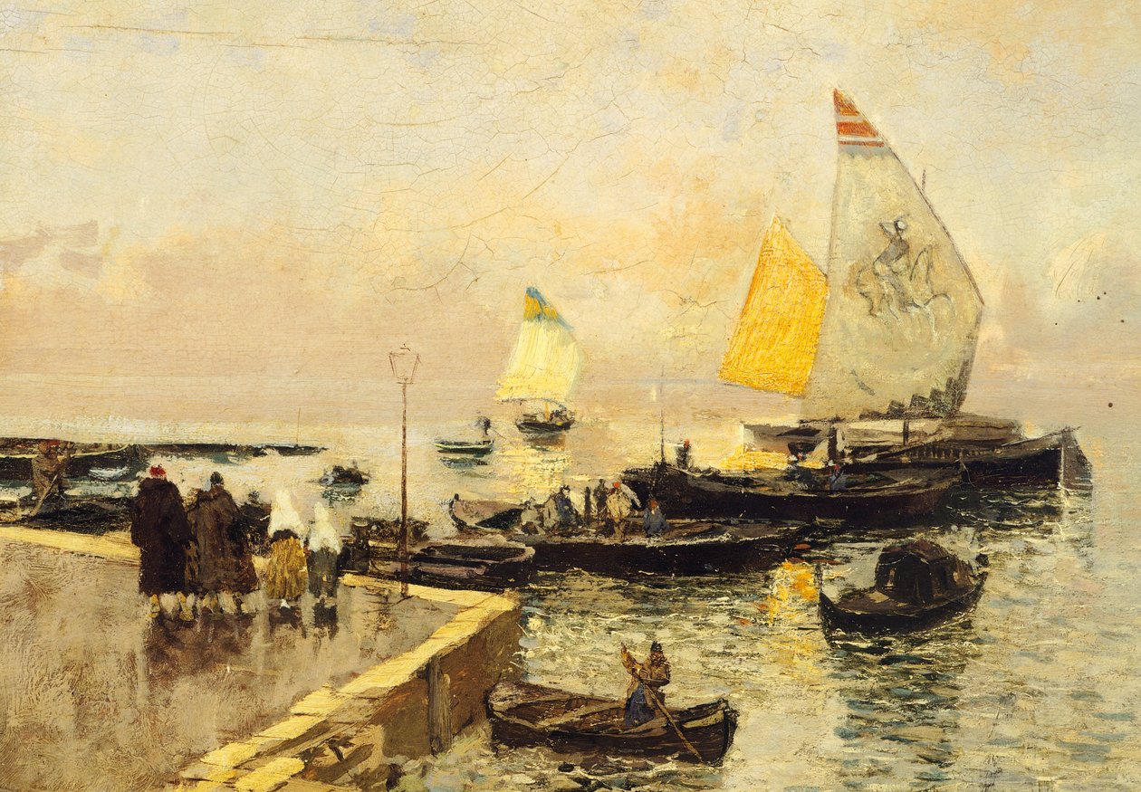 قوارب الفحم في كيودجا ، بقلم موس بيانكي (1840-1904). بواسطة موسى بيانكي